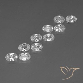7.27 ct natürliche Weiß Zirkon-Edelsteine, Oval, VVS-VS