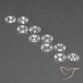 7.96ctw Natürlicher Weiß Zirkon, Oval, VVS-VS