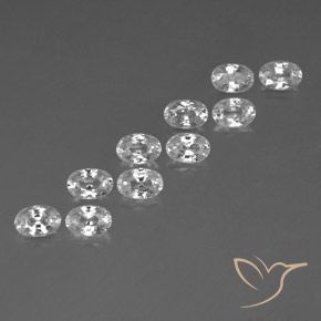 7.96 ct natürliche Weiß Zirkon-Edelsteine, Oval, VVS-VS
