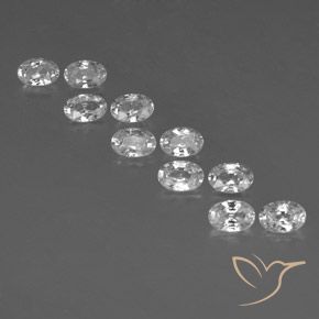 7.33ctw Natürlicher Weiß Zirkon, Oval, VVS-VS