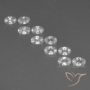 7.51ctw Natürlicher Weiß Zirkon, Oval, VVS-VS
