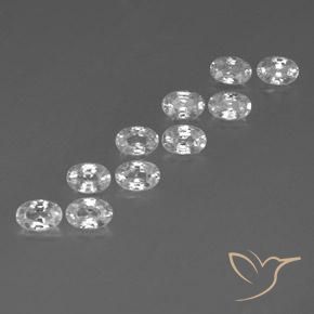 7.51 ct natürliche Weiß Zirkon-Edelsteine, Oval, VVS-VS