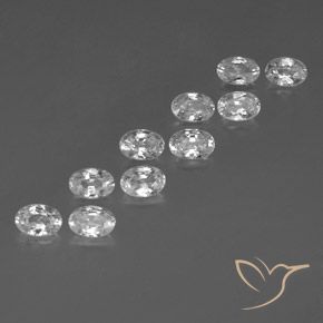 7.35 ct natürliche Weiß Zirkon-Edelsteine, Oval, VVS-VS