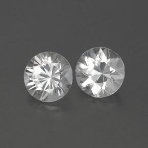 2,37 ct natürliche weißer Zirkon-Edelsteine, Rundschliff, VVS
