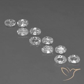 6.95ctw Natürlicher Weiß Zirkon, Oval, VVS-VS