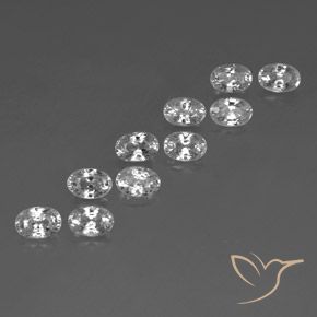8.09 ct natürliche Weiß Zirkon-Edelsteine, Oval, VVS-VS