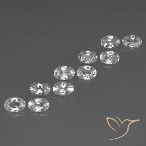 7.76 ct natürliche Weiß Zirkon-Edelsteine, Oval, VVS-VS