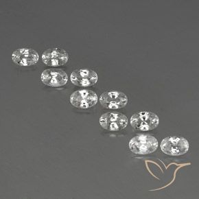 7.78ctw Natürlicher Weiß Zirkon, Oval, VVS-VS