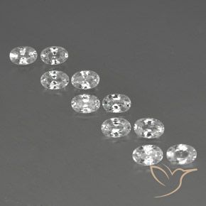 7.75ctw Natürlicher Weiß Zirkon, Oval, VVS-VS