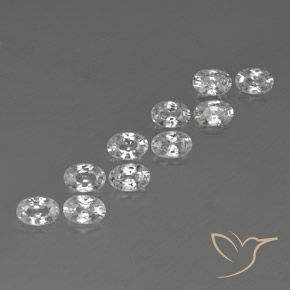 7.54 ct natürliche Weiß Zirkon-Edelsteine, Oval, VVS-VS