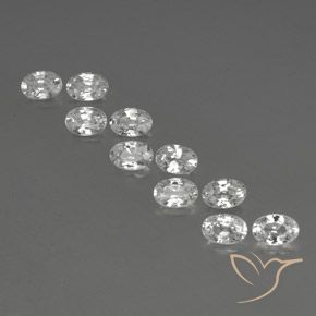 6.93ctw Natürlicher Weiß Zirkon, Oval, VVS-VS