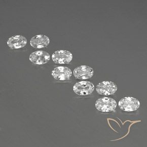 6.93ctw Natürlicher Weiß Zirkon, Oval, VVS-VS