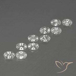 7.54 ct natürliche Weiß Zirkon-Edelsteine, Oval, VVS-VS