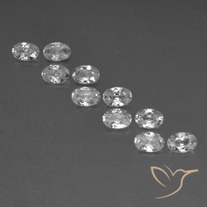 6.99ctw Natürlicher Weiß Zirkon, Oval, VVS-VS