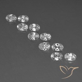 7.65ctw Natürlicher Weiß Zirkon, Oval, VVS-VS