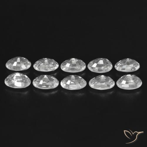8.06 ct natürliche Weiß Zirkon-Edelsteine, Oval, VVS-VS