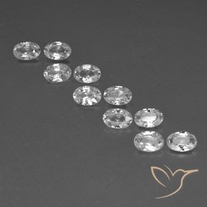 6.75ctw Natürlicher Weiß Zirkon, Oval, VVS-VS