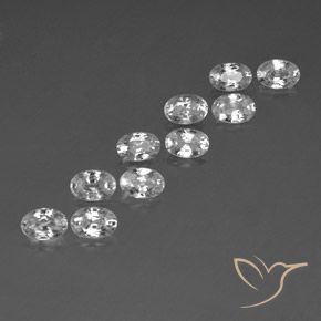 7.80 ct natürliche Weiß Zirkon-Edelsteine, Oval, VVS-VS