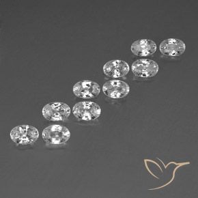 7.50 ct natürliche Weiß Zirkon-Edelsteine, Oval, VVS-VS