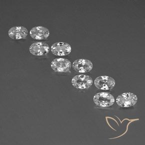 7.41ctw Natürlicher Weiß Zirkon, Oval, VVS-VS