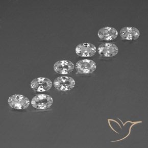 7.41 ct natürliche Weiß Zirkon-Edelsteine, Oval, VVS-VS