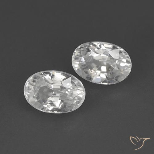1.76ctw Natürlicher Weiß Zirkon, Oval, VVS