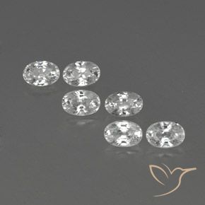 5.00ctw Natürlicher Weiß Zirkon, Oval, VVS-VS