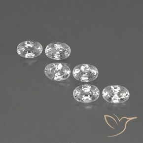 5.09ctw Natürlicher Weiß Zirkon, Oval, VVS-VS