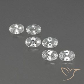 4.98ctw Natürlicher Weiß Zirkon, Oval, VVS-VS