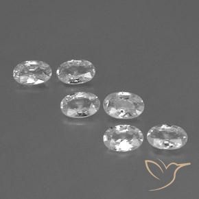 3.74ctw Natürlicher Weiß Zirkon, Oval, VVS-VS