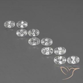 9.01ctw Natürlicher Weiß Zirkon, Oval, VVS-VS