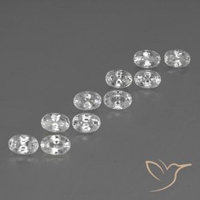 9.01 ct natürliche Weiß Zirkon-Edelsteine, Oval, VVS-VS