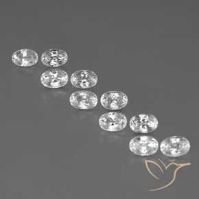 8.84ctw Natürlicher Weiß Zirkon, Oval, VVS-VS