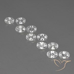 8.30ctw Natürlicher Weiß Zirkon, Oval, VVS-VS