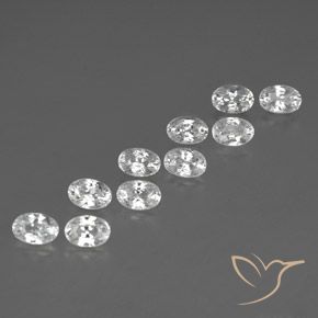 7.94 ct natürliche Weiß Zirkon-Edelsteine, Oval, VVS-VS