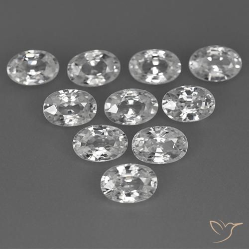 7.54ctw Natürlicher Weiß Zirkon, Oval, VVS-VS