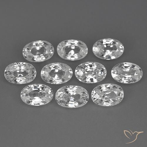 7.54 ct natürliche Weiß Zirkon-Edelsteine, Oval, VVS-VS