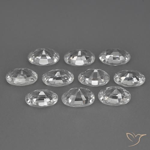 7.54 ct natürliche Weiß Zirkon-Edelsteine, Oval, VVS-VS