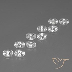8.67 ct natürliche Weiß Zirkon-Edelsteine, Oval, VVS-VS