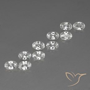 7.91 ct natürliche Weiß Zirkon-Edelsteine, Oval, VVS-VS