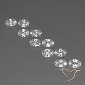 7.78ctw Natürlicher Weiß Zirkon, Oval, VVS-VS