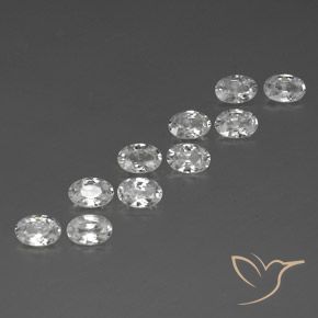 6.92 ct natürliche Weiß Zirkon-Edelsteine, Oval, VVS-VS