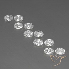 7.18ctw Natürlicher Weiß Zirkon, Oval, VVS-VS