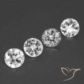 3.36 ct natürliche Weiß Zirkon-Edelsteine, Runden, VVS-VS