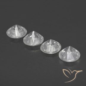 3.36 ct natürliche Weiß Zirkon-Edelsteine, Runden, VVS-VS