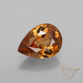 1.40ct Natürlicher Mitteldunkles Orange Zirkon, Birnenform, VVS