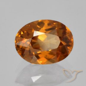 9,17 ctw natürlicher Mitteldunkles Orange Zirkon, Oval, VVS