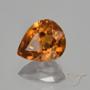 9,17 ctw natürlicher Mitteldunkles Orange Zirkon, Birnenform, VVS-VS