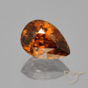 1.87ct Natürlicher Tiefes bräunliches Orange Zirkon, Birnenform, VVS
