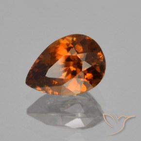 9,17 ctw natürlicher Tiefes bräunliches Orange Zirkon, Birnenform, VVS